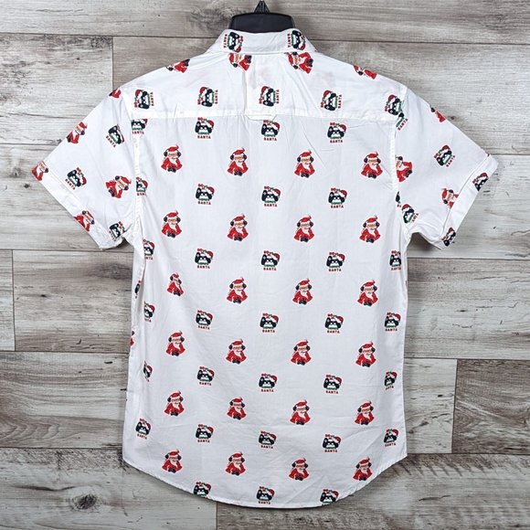 Denim & Flower* Men's Short Sleeve Button Down Curved Hem Shirt~ Size Small - Picture 8 of 14